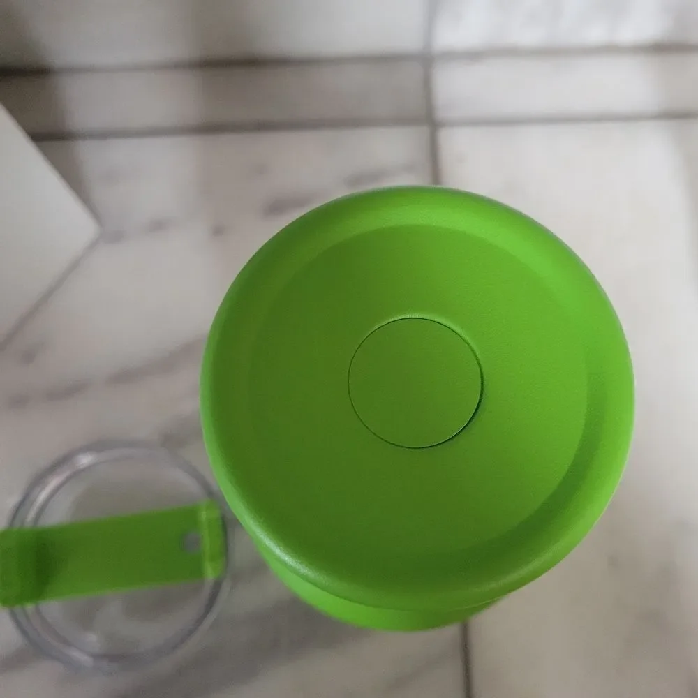 Tumbler with Handle Insulated Stainless Steel Car Thermal Cup Bright Green 40oz